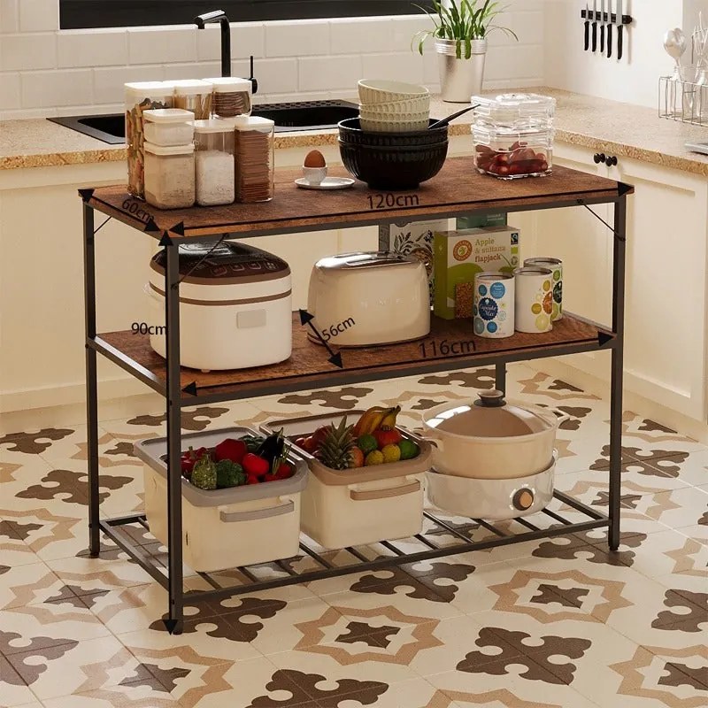 Szafka wyspa kuchenna półka - rustykalny brąz 120 cm