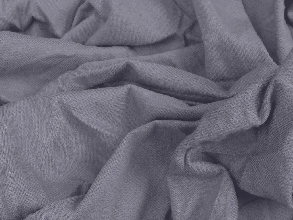 PrzytulneMieszkanie.pl Prześcieradło dżersejowe niebiesko-szare 180 x 200 cm