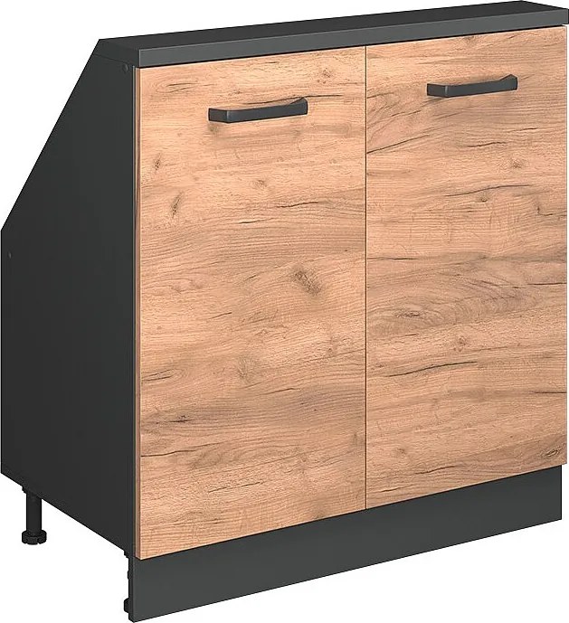 Szafka kuchenna na dach skośny złoty dąb energetyczny 80x46x81.6 r-line