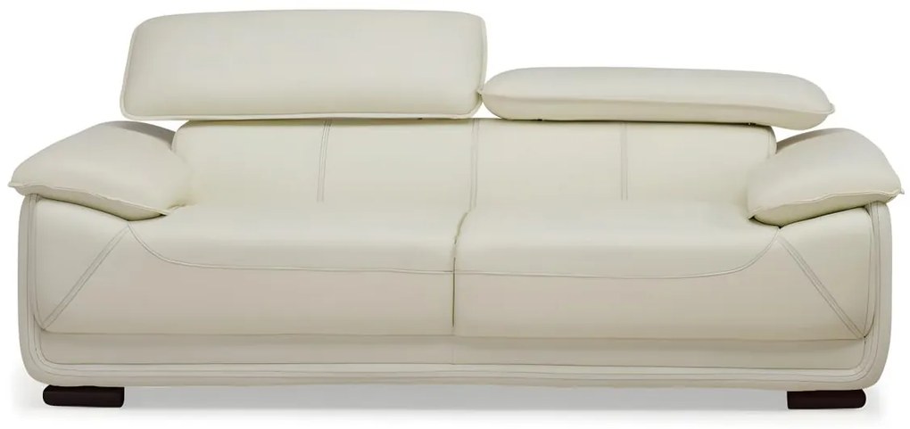 Kanapa 3-osobowa ze skóry MACELO - Kość słoniowa