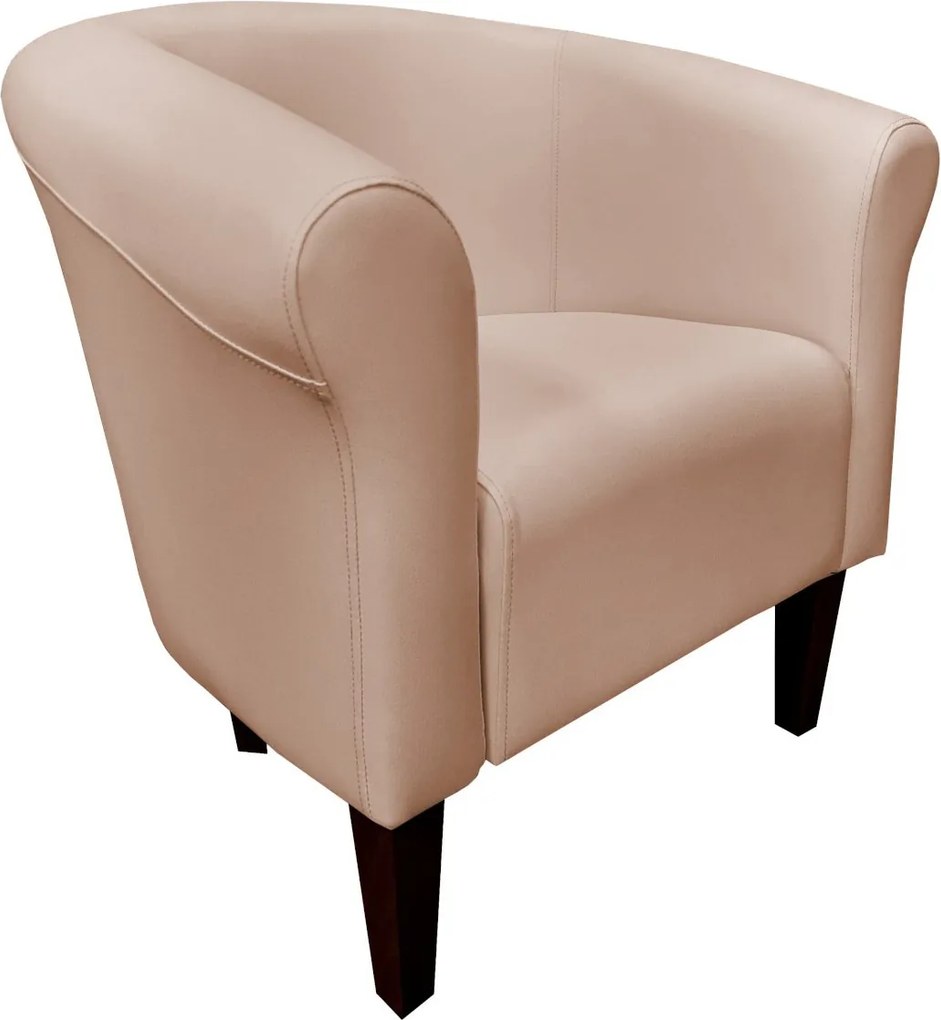 Fotel Milo tkanina Eko-skóra elegancki fotel do salonu i gabinetu : Kolor nogi - Venge, Kolor tkaniny - EKO-SKÓRA - 11D, Wysokość nogi - 20 cm