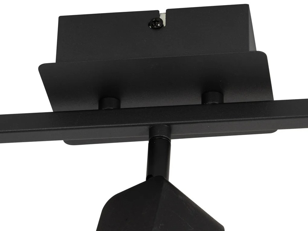 Nowoczesna lampa sufitowa czarna z LED 3-światłowa - Nola Nowoczesny Oswietlenie wewnetrzne