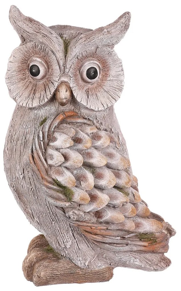 Ozdoba ogrodowa Sowa, szary, 24 x 22 x 40 cm