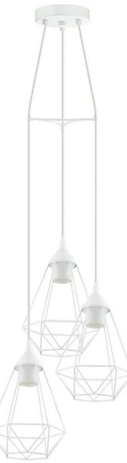 Eglo 79083 - Żyrandol na linkach BYRON 3xE27/60W/230V biały
