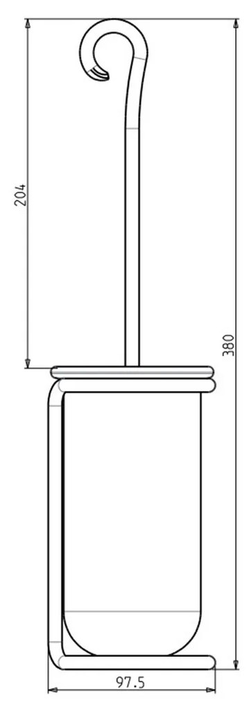 METAFORM CC010 Rebecca szczotka do WC stojąca, czarny/ceramika