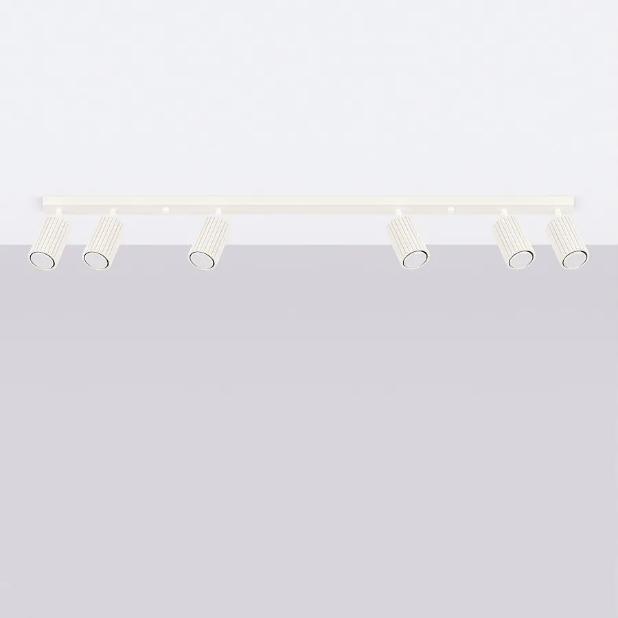 Lampa sufitowa minimalistyczny Gloow, aluminium - 6 źródło światła 4000K - L.117 x H.16.5 cm - beżowy