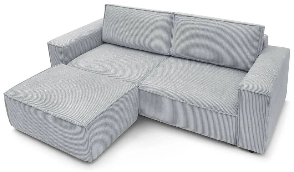 Jasnoszara sztruksowa rozkładana sofa 245 cm Nihad – Bobochic Paris