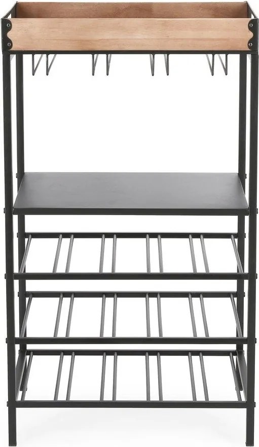 Czarna metalowa szafka na wino liczba butelek 15, 48,5x84,5x34 cm Isaac – Yes Everyday