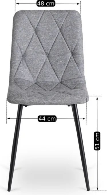 Zestaw Stół Okrągły Rozkładany HARRY 102-142 cm Dąb Artisan/Czarny i 4 Krzesła Tapicerowane ROBIN 2 Szare Nowoczesne