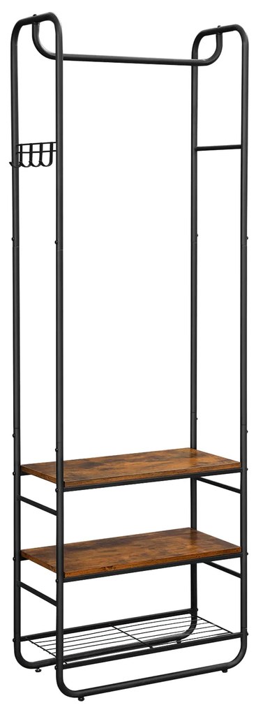 Ściana do przedpokoju TAYLOR z szafką na buty 181x58 cm, rustykalny brązowy