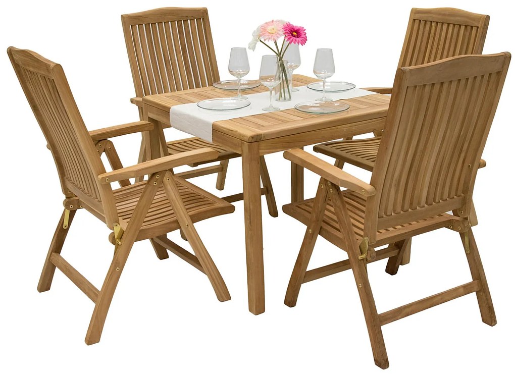 Zestaw ogrodowy teak LAGUNA QUATRO 1 + 4