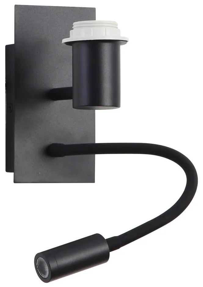 Brilagi - LED Elastyczny kinkiet NUBILA 1xE27/25W/230V + LED/3W czarny