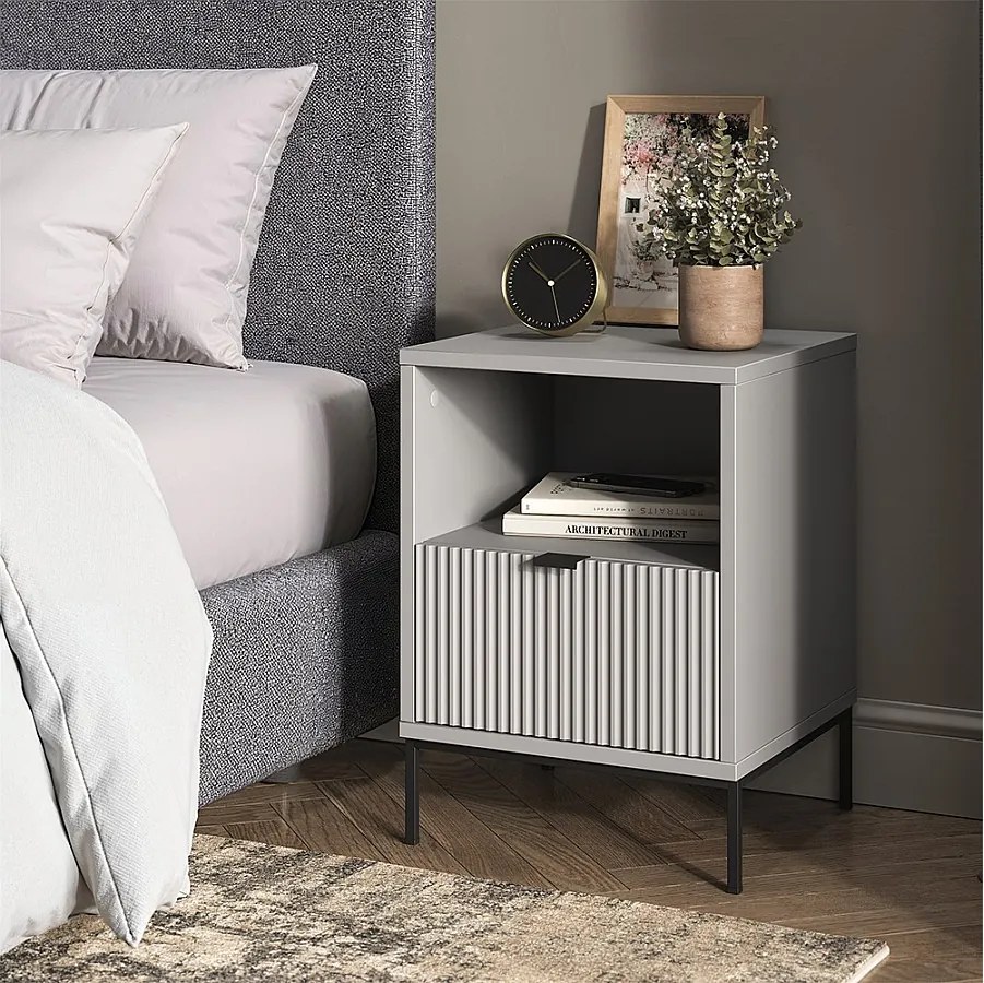 Stolik nocny szary 40x38.1x55 eliza