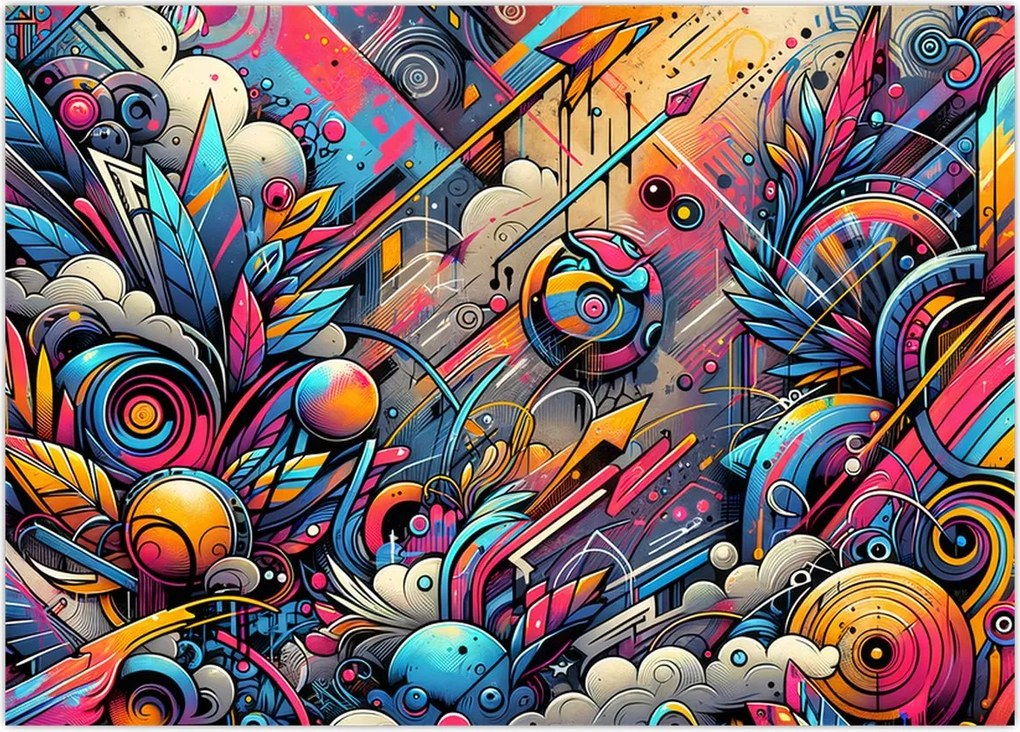 Obraz na szkle - Kolorowe graffiti (70x50 cm)