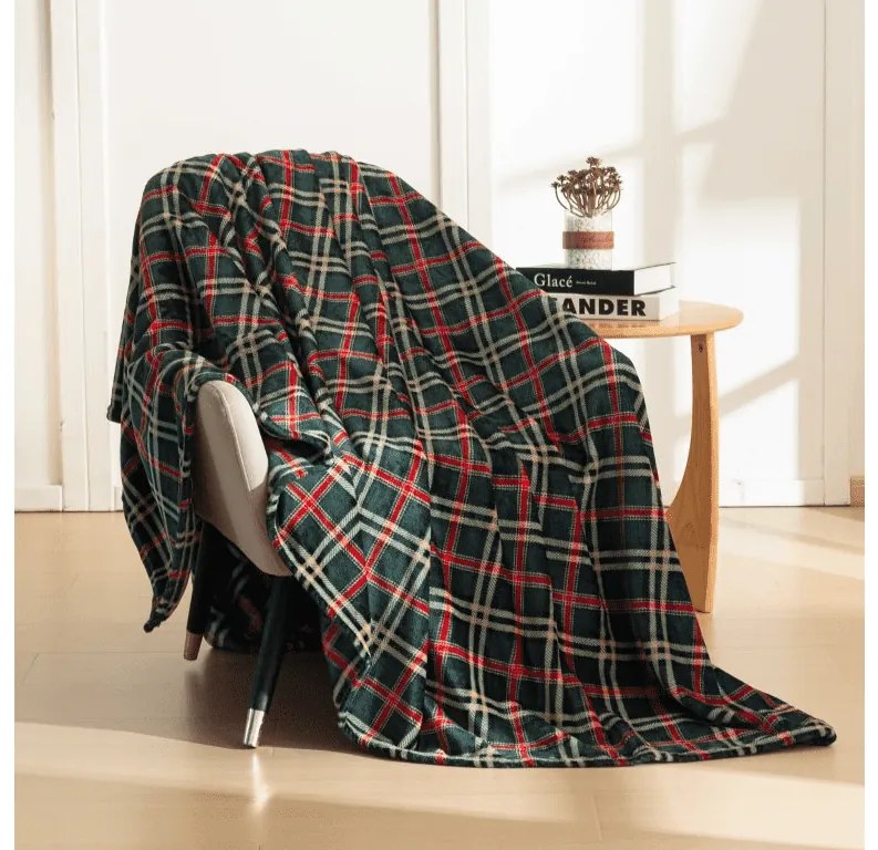 Mikropluszowy koc GLENMOORE, zielony Rozmiar: 160 x 200 cm