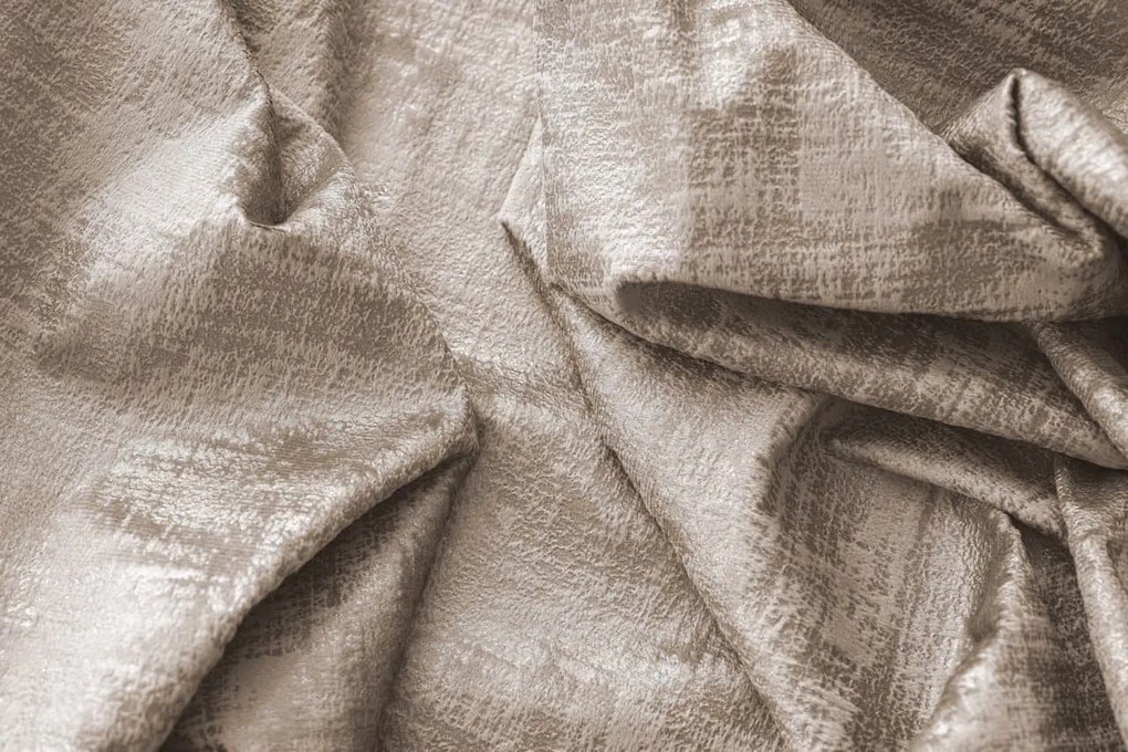 Zasłona zaciemniająca LOOM VELVET 140x250 cm, beżowobrązowa Zawieszanie: Metalowe pierścienie