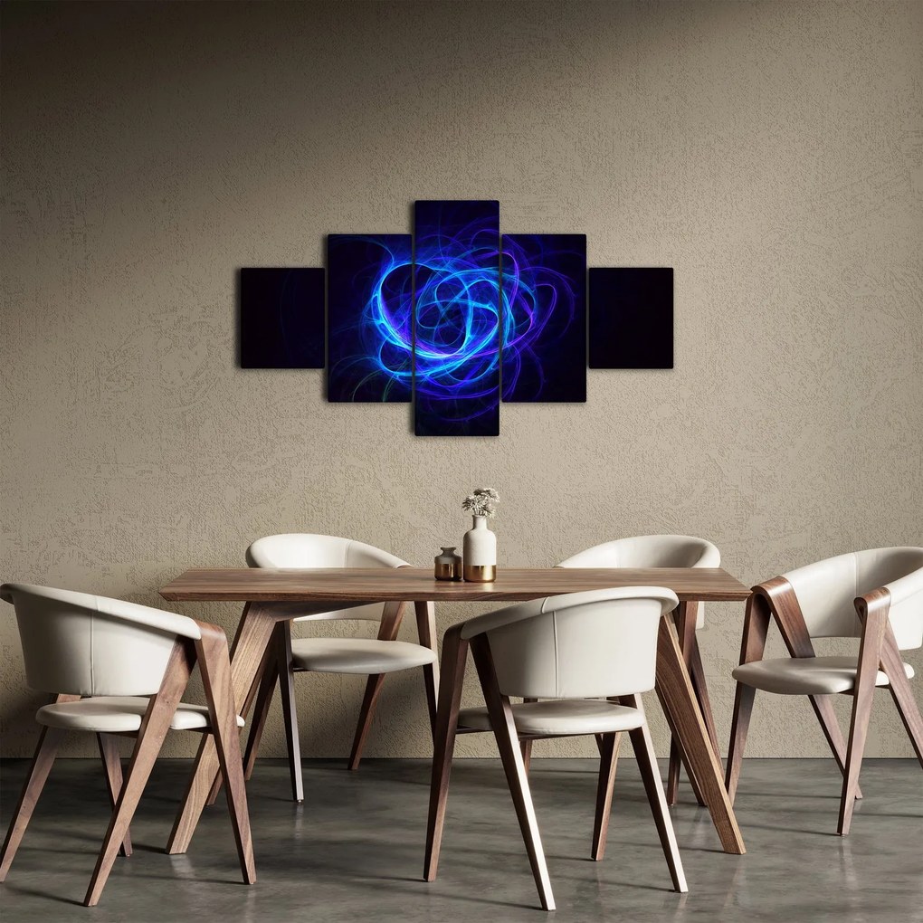Obraz niebieskiej abstrakcyjnej piłki (125x70 cm)