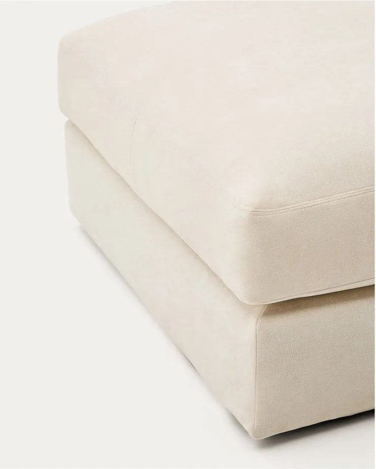 Beżowy podnóżek z tkaniny szenilowej Alea – Kave Home