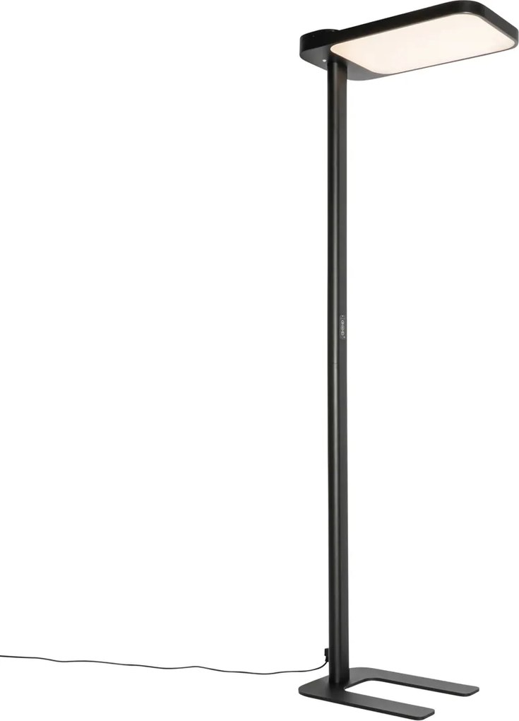 Lampa podłogowa światła dziennego czarna kwadratowa z LED i ściemniaczem - Guzo