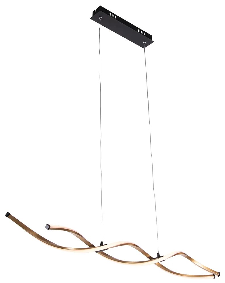 Designerska lampa wisząca złota z wbudowaną diodą LED z możliwością ściemniania - ZinaDesignerski Oswietlenie wewnetrzne