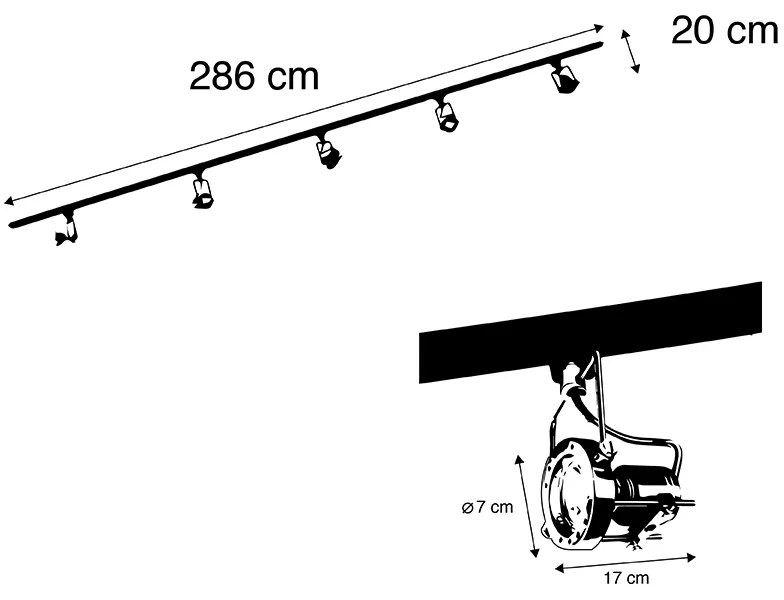 Inteligentny 1-fazowy system szynowy czarny ze stalą z 5 WiFi GU10 - Iconic Suplux Nowoczesny Oswietlenie wewnetrzne