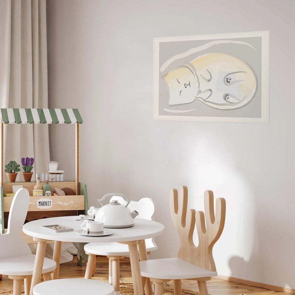 Plakat Śpiący kotek 42x29,7 cm bez ramy z marginesem ARTGEIST B