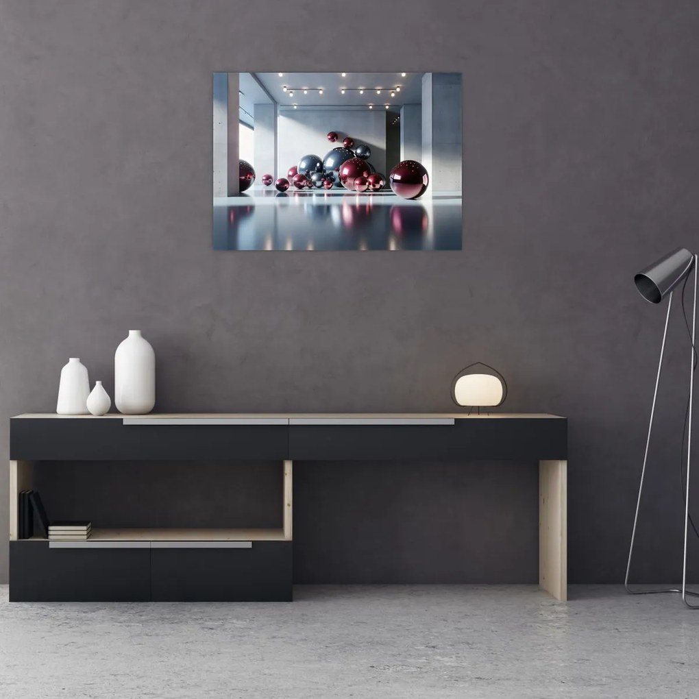 Obraz - 3D przestrzeń z kulami II. (70x50 cm)