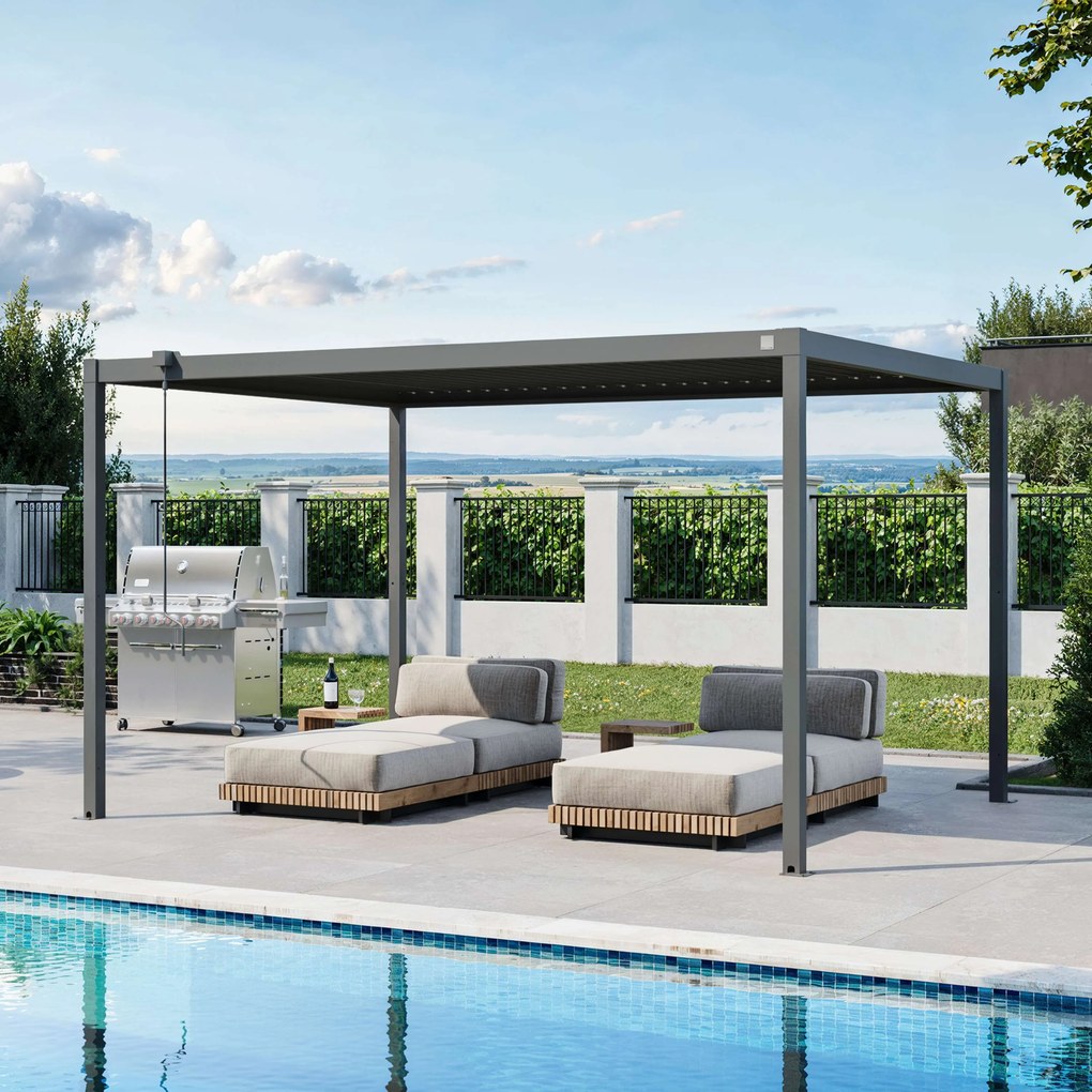 PRIMEYARD 3x4m Pergola Deluxe, lamelowa, antracyt - (GFPV01111)