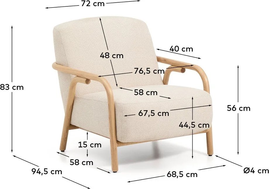 Beżowy fotel z tkaniny szenilowej Sylo – Kave Home