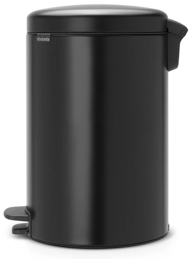 Stalowy kosz na śmieci z pedałem w kolorze matowej czerni 20 l NewIcon – Brabantia