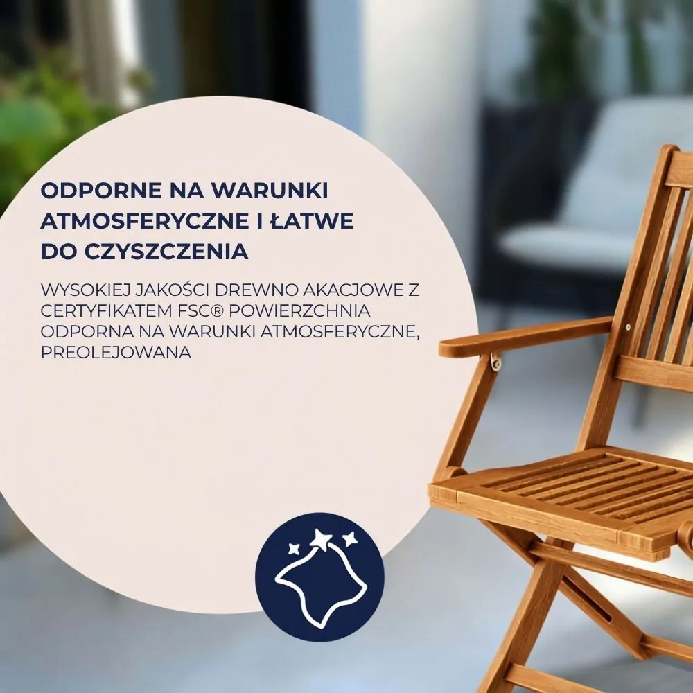 Zestaw wypoczynkowy SYDNEY, 3-częściowy, naturalne drewno Casaria