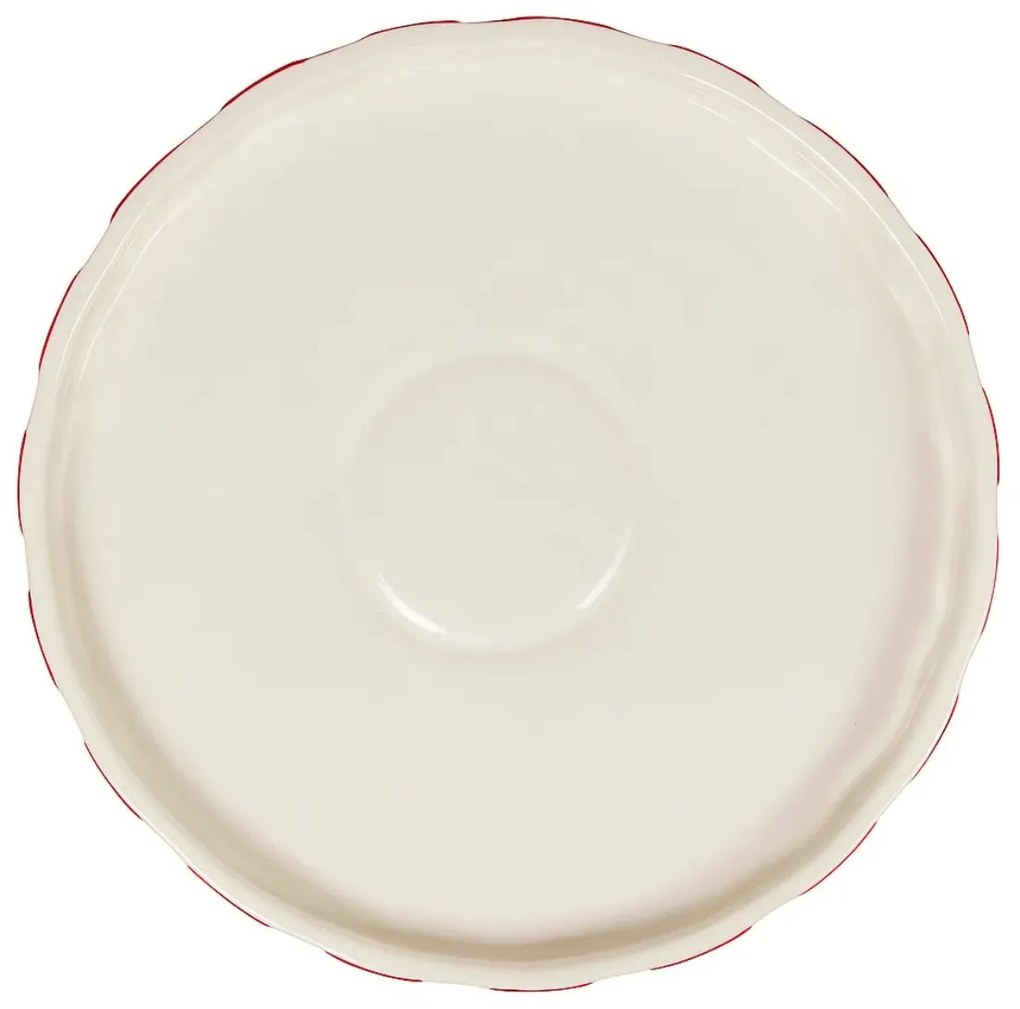 Ceramiczna patera świąteczna, czerwono-biała, Ø 27 cm