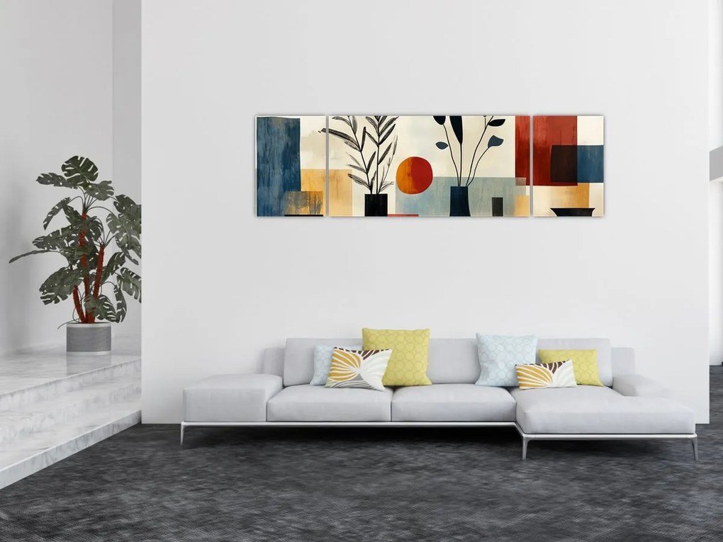 Obraz - Kubistyczne wazony (170x50 cm)