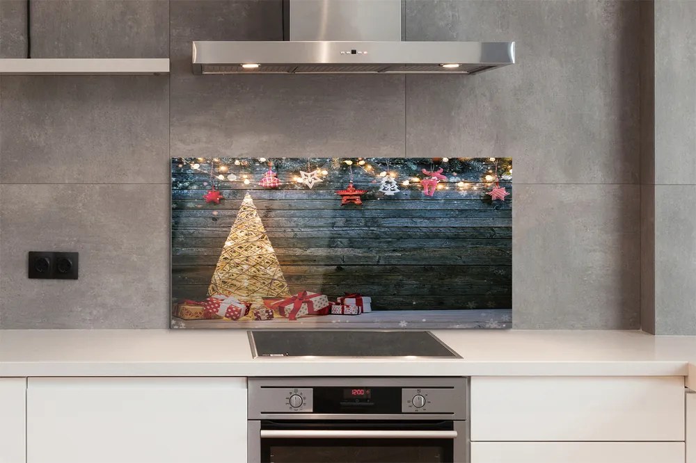 Szklany Panel Prezenty pod Świąteczną Choinką