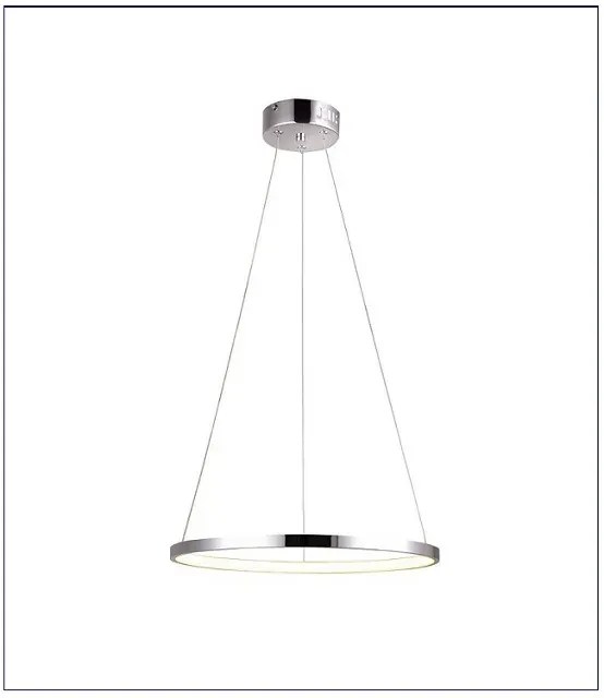 Chromowana lampa wisząca okrąg 40 cm LED - V083 Meriozi