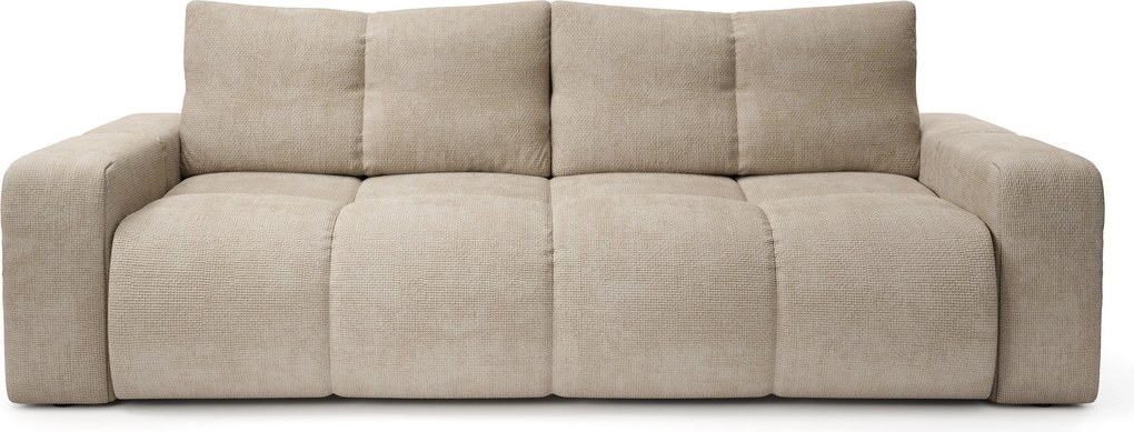 Masseno Sofa DUCA z funkcją spania i pojemnikiem na pościel, Rozkładana sofa - Beżowy, FLOW 02