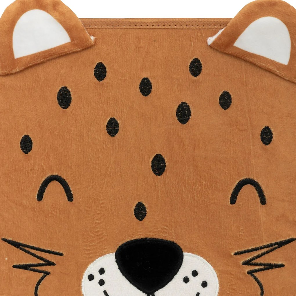 Pojemnik na zabawki z uszkami LEOPARD, 29 x 29 x 29 cm