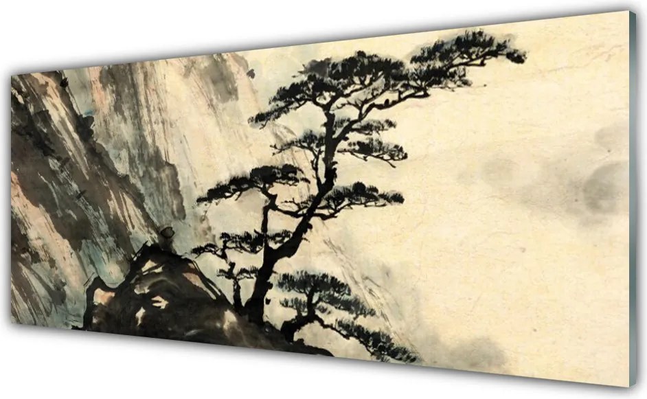 Szkło Dekoracyjne do Kuchni Malarska Interpretacja Drzewa