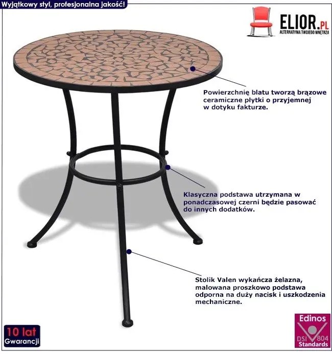 Stolik ogrodowy na taras ceramiczny terakota N2-W53