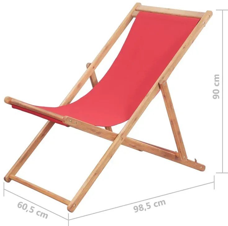 Czerwony leżak plażowy - Kane 2X