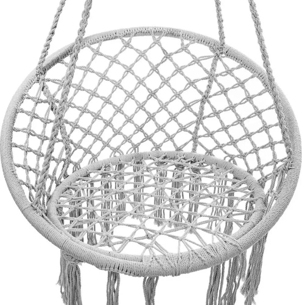 Szary wiszący fotel KOLUMBIA ze stojakiem