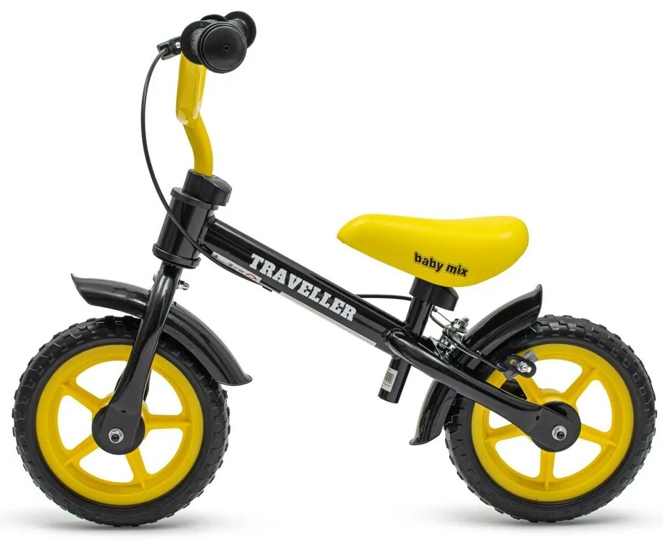 Baby Mix Rowerek biegowy z hamulcem Traveller, czarny