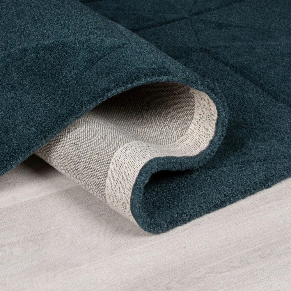 Zielononiebieski wełniany okrągły dywan tkany ręcznie ø 160 cm Shard Teal – Flair Rugs