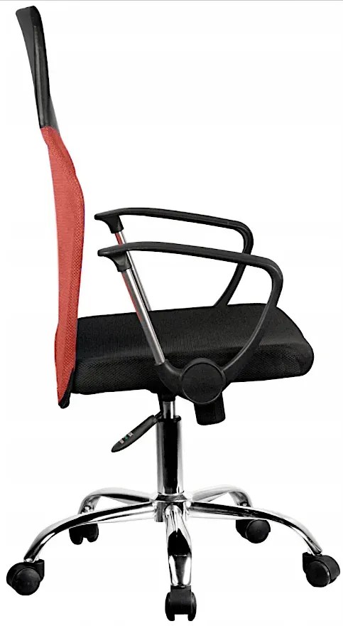 Czerwony ergonomiczny fotel obrotowy - Bevo