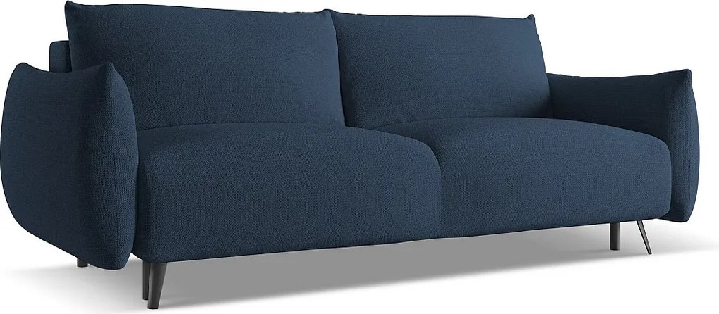 Kanapa 3-osobowa z funkcją spania - z tkaniny szenilowej - królewski niebieski - MALIE