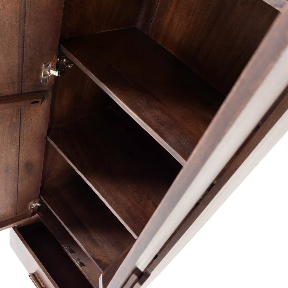 Szafka z litego drewna mango w ciemnym naturalnym kolorze 60x200x35 cm Liya – WOOOD