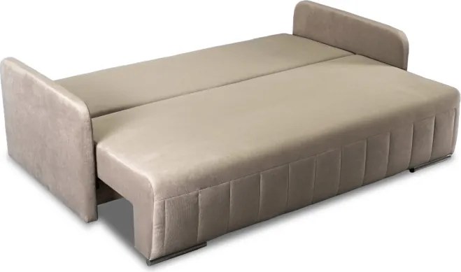 Sofa Rozkładana z Funkcją Spania LUMO Dwuosobowa Beżowa Nowoczesna do Salonu