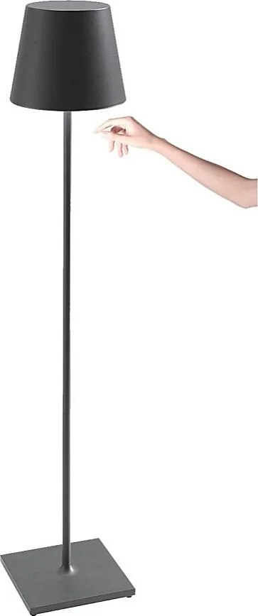 Lampa LED Poldina Pro XXL, ciemnoszara, akumulatorowa i ściemnialna, 150 cm, z czasem pracy na baterii do 12 godzin.