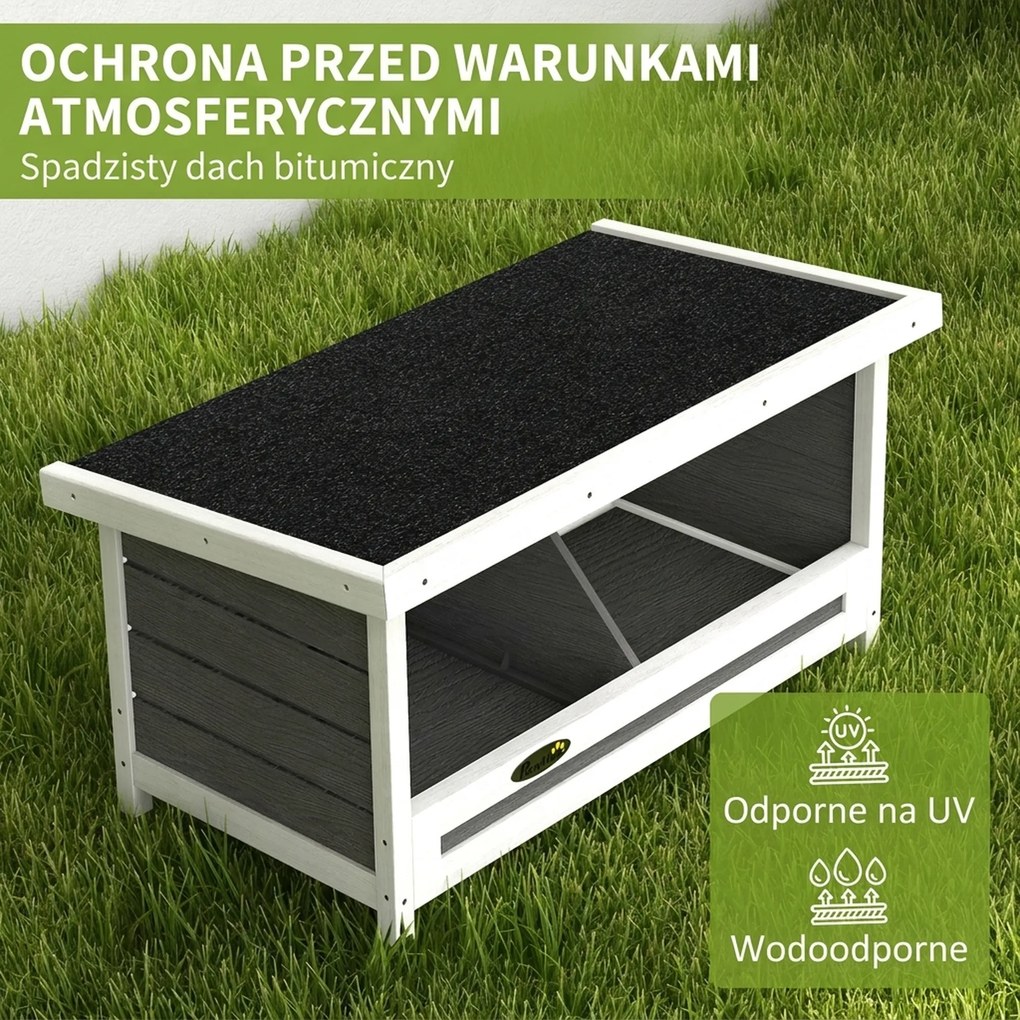 PawHut Gniazdo dla Kur Gniazdo Lęgowe, odporny na warunki atmosferyczne, dach asfaltowy, 66 x 37 x 34 cm, naturalne + czarne