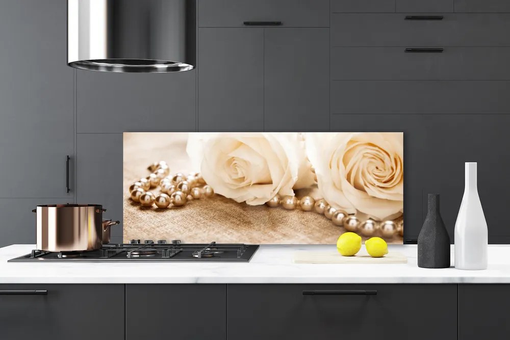 Panel Szklany do Kuchni Bukiet Czerwonych Róż